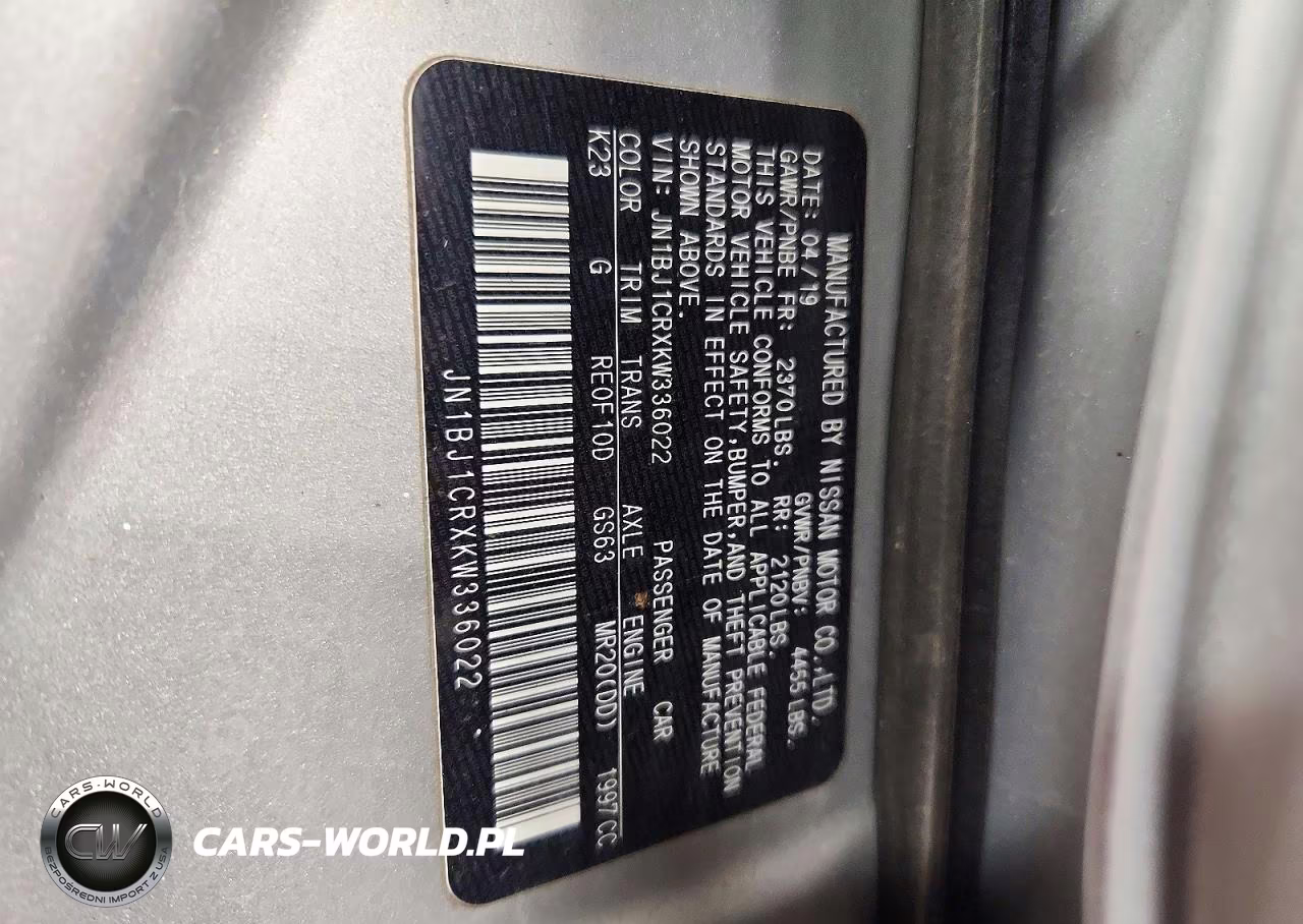 2019 Nissan Rogue Sport S VIN:JN1BJ1CRXKW336022 - 13