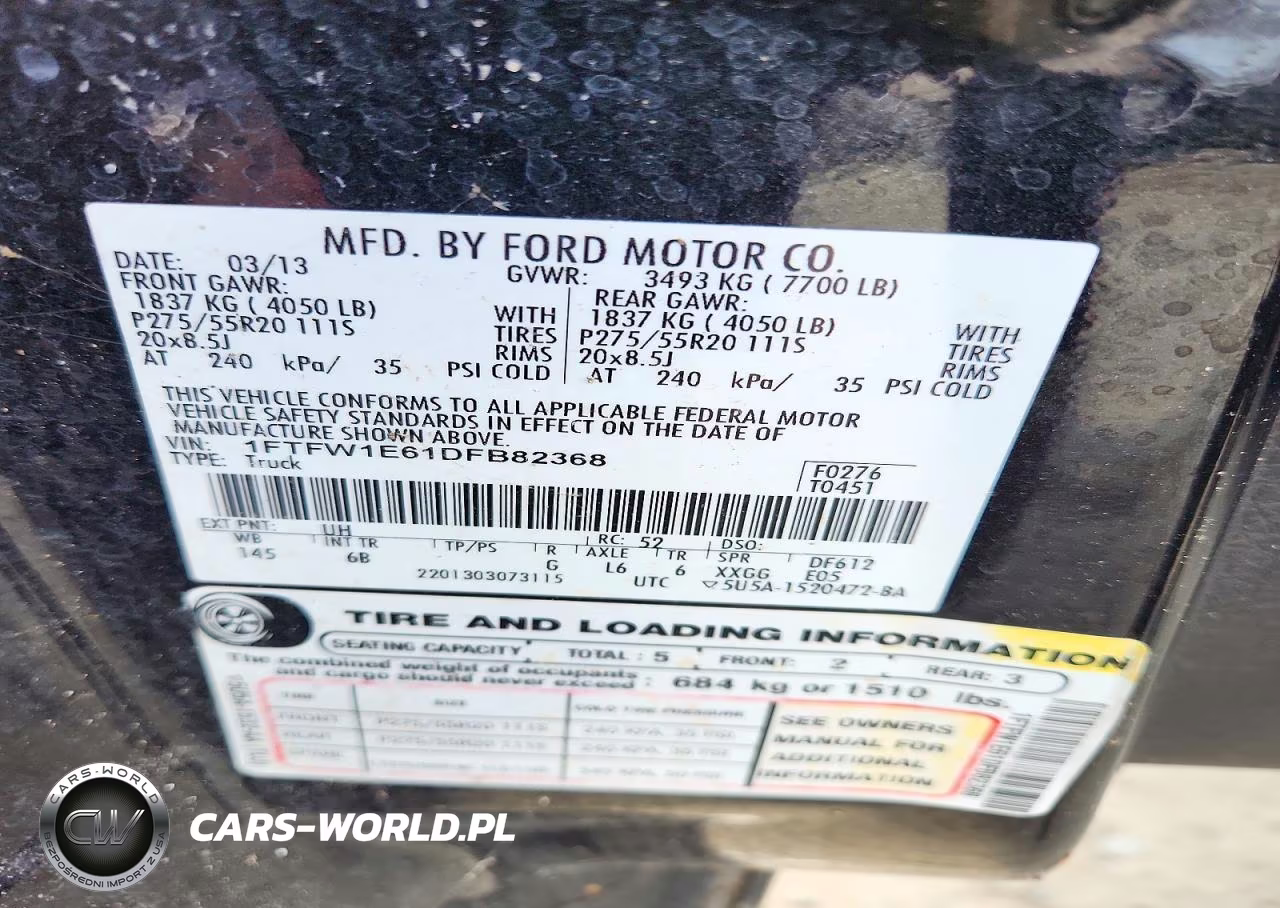 2013 Ford F150 Supercrew VIN:1FTFW1E61DFB82368 - 12