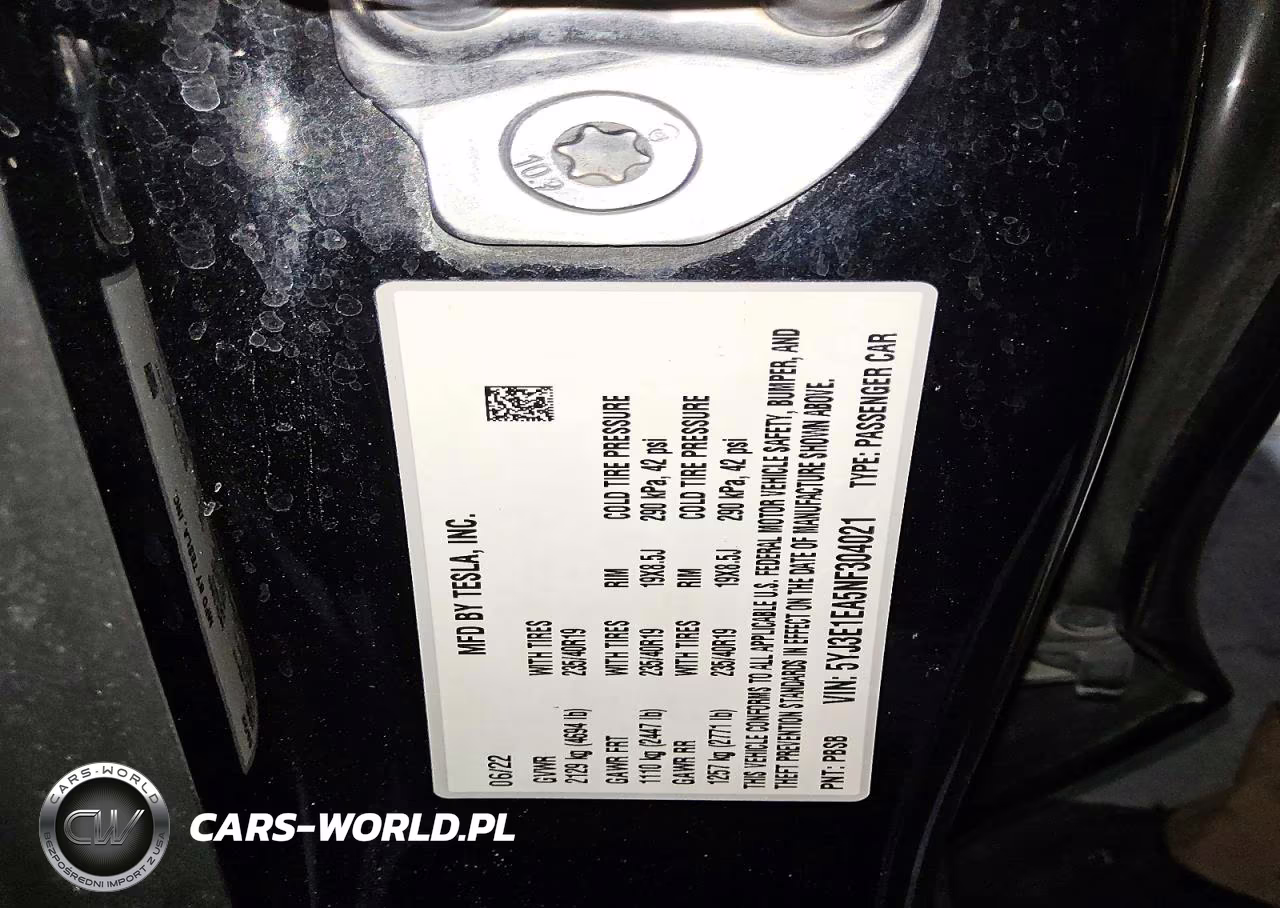 2022 Tesla Model 3 VIN:5YJ3E1EA5NF304021 - 12