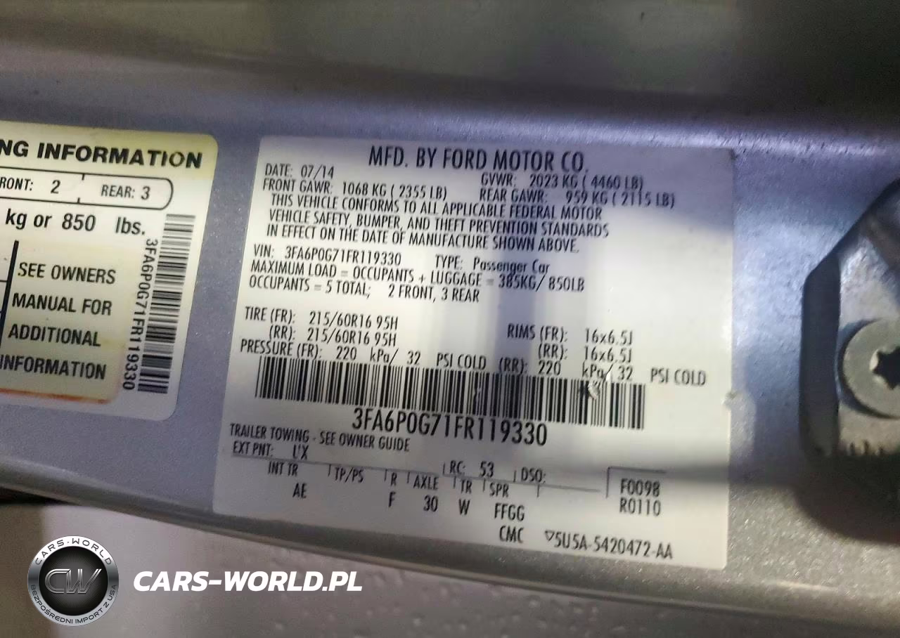 2015 Ford Fusion S VIN:3FA6P0G71FR119330 - 12