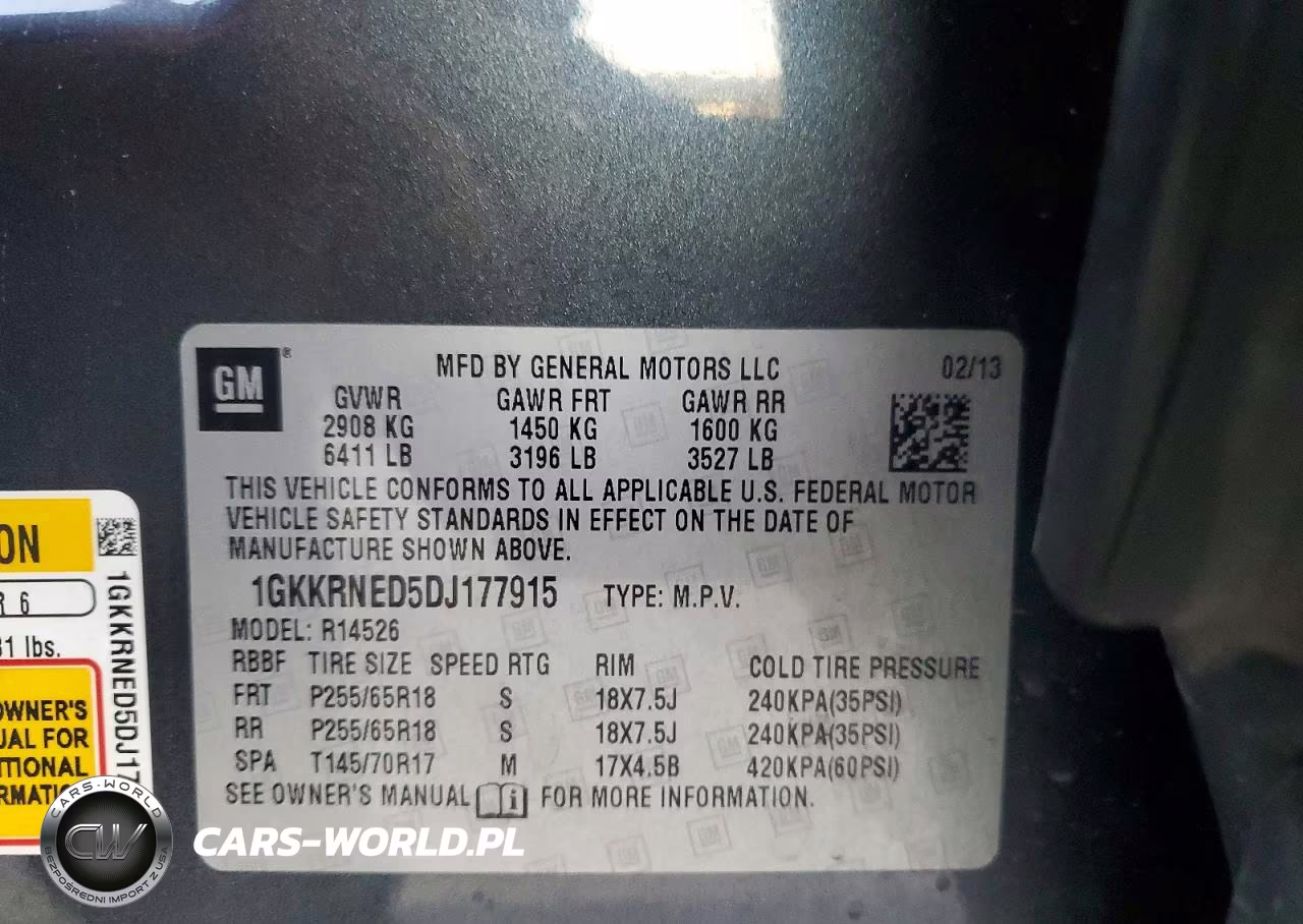 2013 GMC Acadia Sle VIN:1GKKRNED5DJ177915 - 13