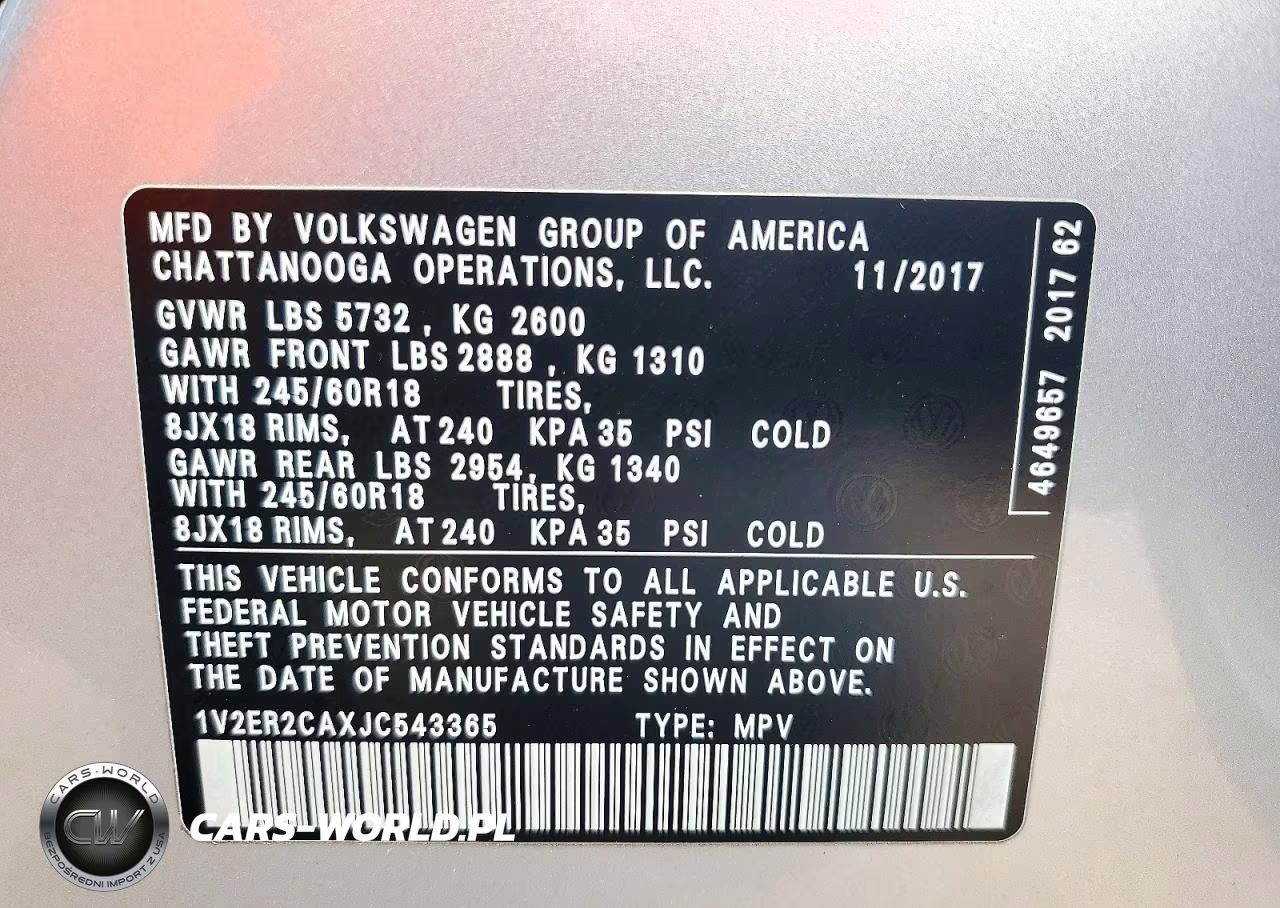 2018 Volkswagen Atlas Sel VIN:1V2ER2CAXJC543365 - 13