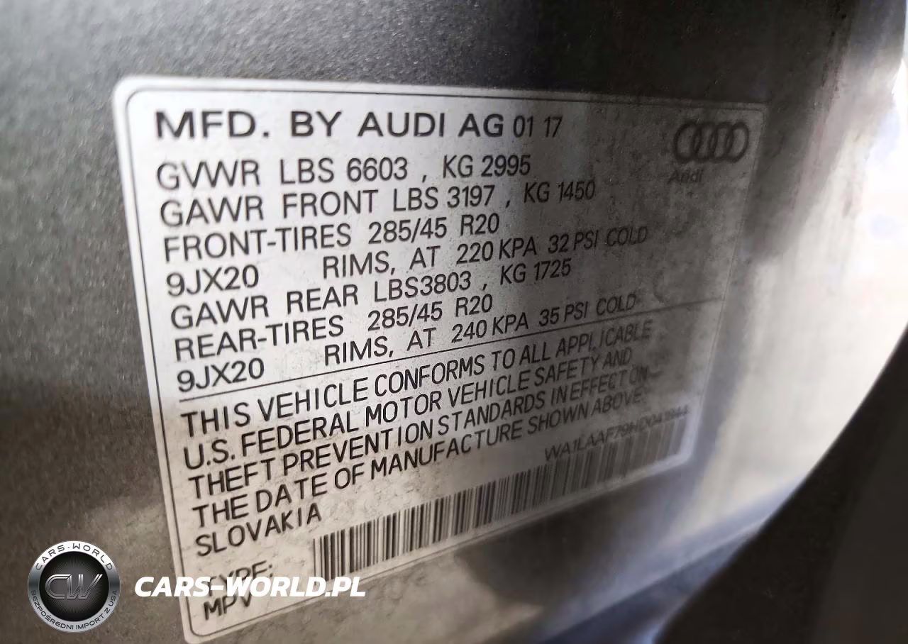2017 Audi Q7 Premium Plus VIN:WA1LAAF79HD041844 - 13