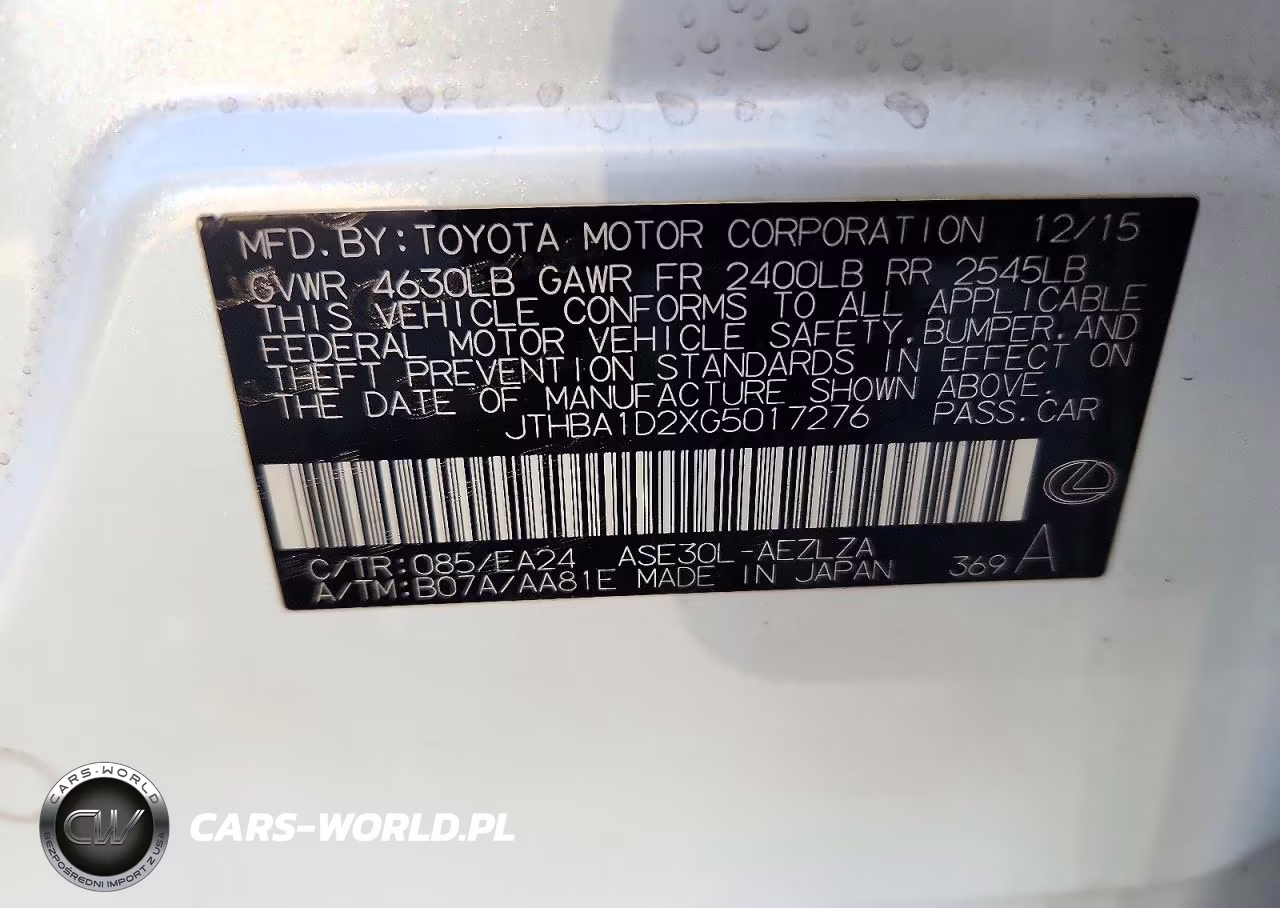 2016 Lexus Is 200T VIN:JTHBA1D2XG5017276 - 13