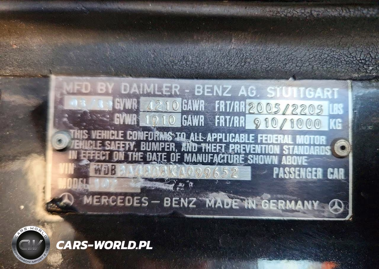 1989 Mercedes-Benz 560 Sl VIN:WDBBA48D8KA099652 - 12