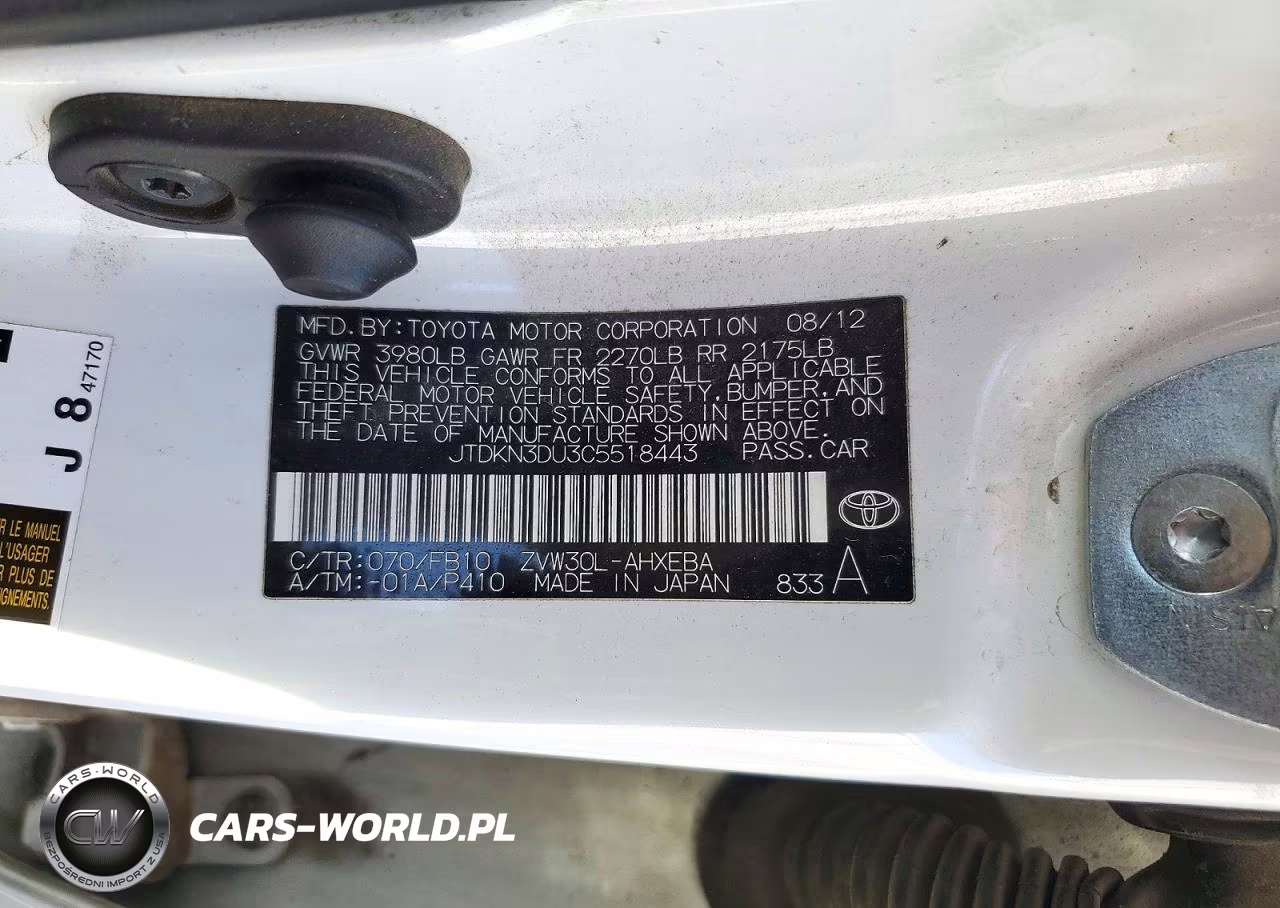 2012 Toyota Prius Three VIN:JTDKN3DU3C5518443 - 12
