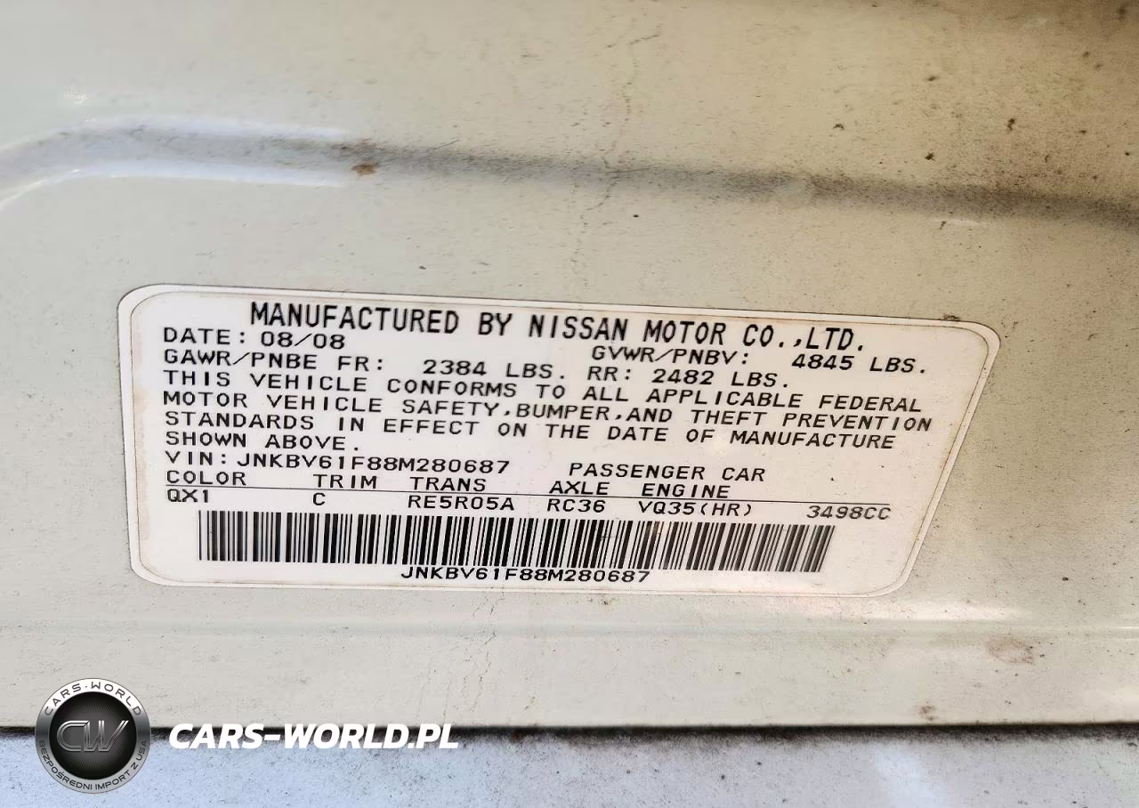 2008 Infiniti G35 X VIN:JNKBV61F88M280687 - 12