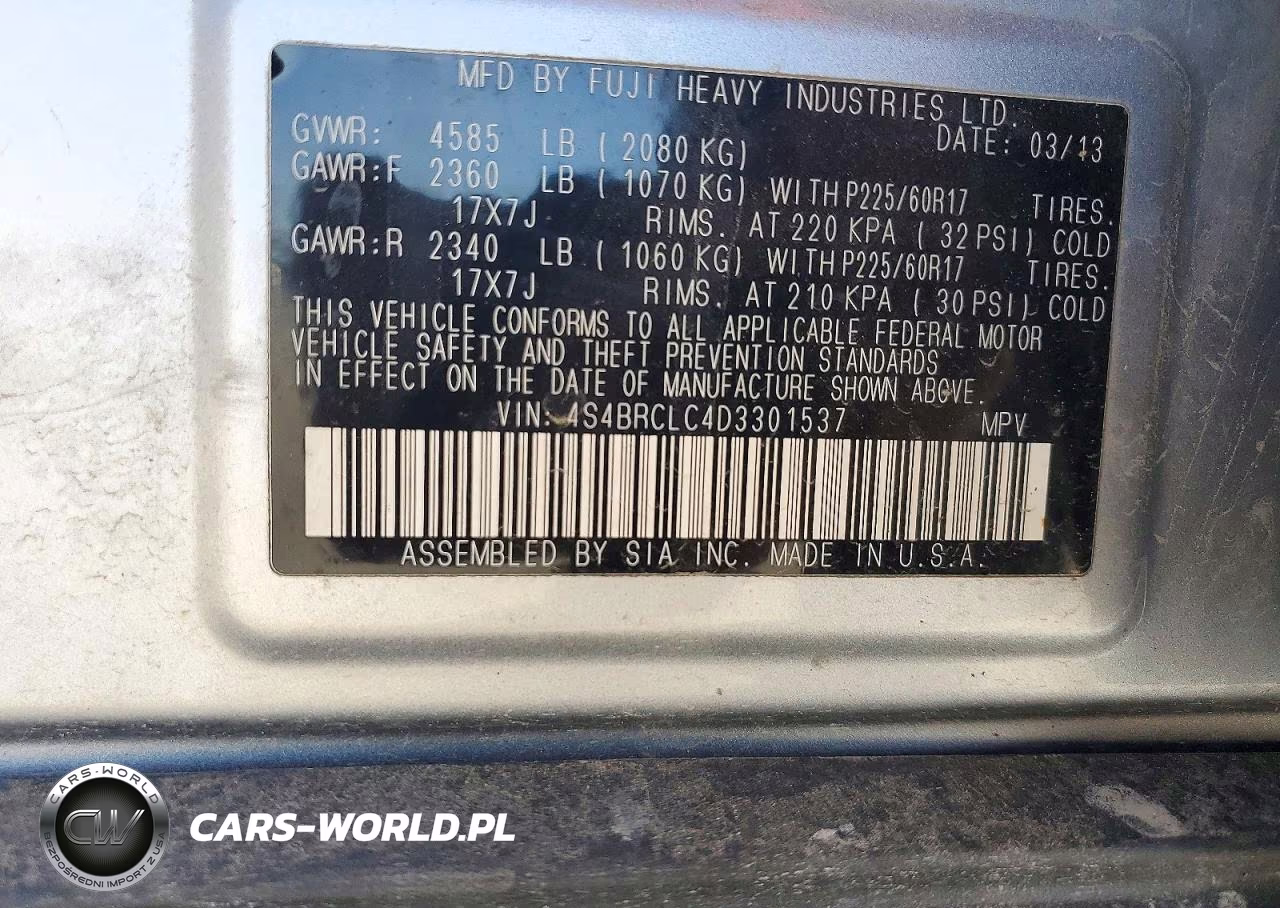 2013 Subaru Outback VIN:4S4BRCLC4D3301537 - 13