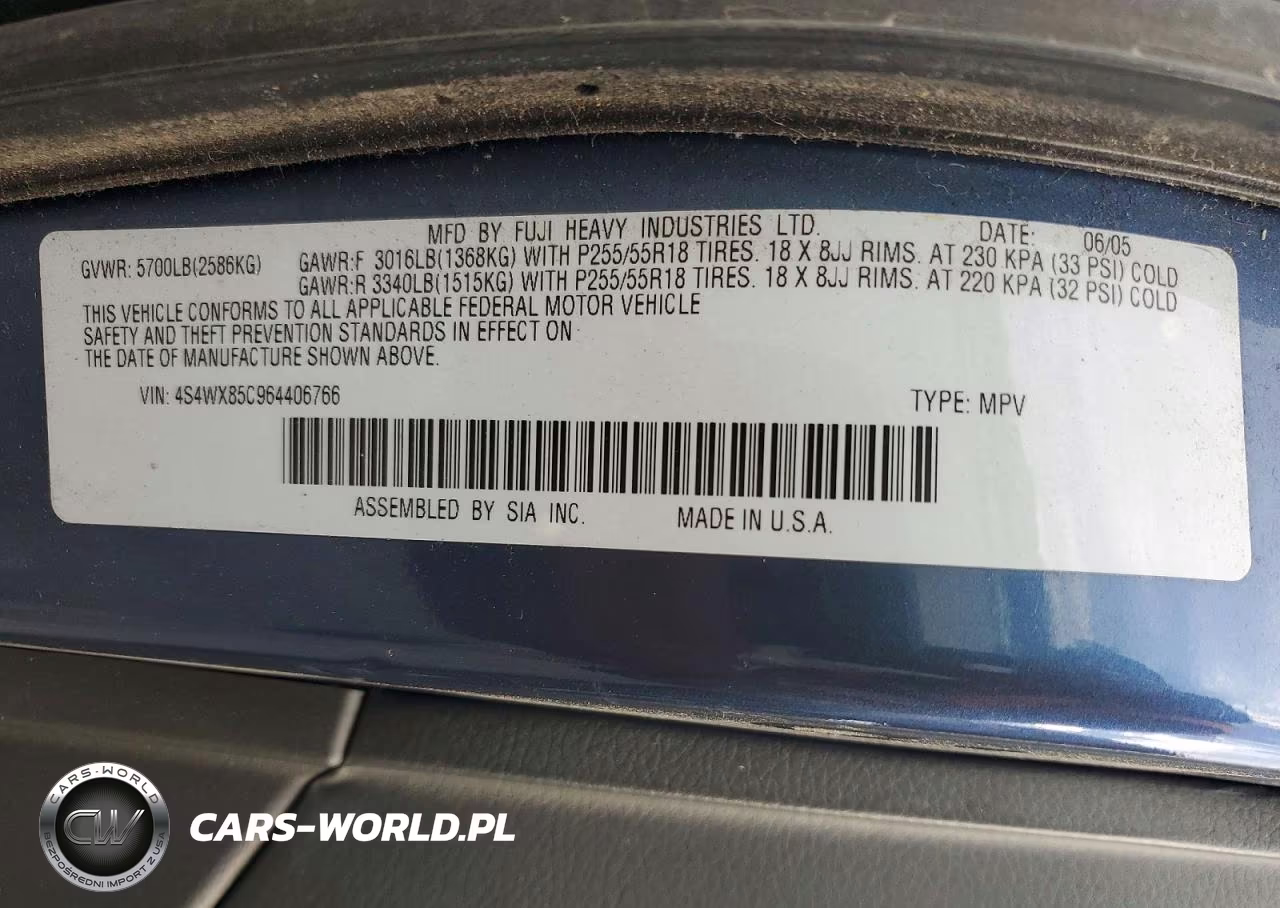 2006 Subaru B9 Tribeca 3.0 H6 VIN:4S4WX85C964406766 - 13