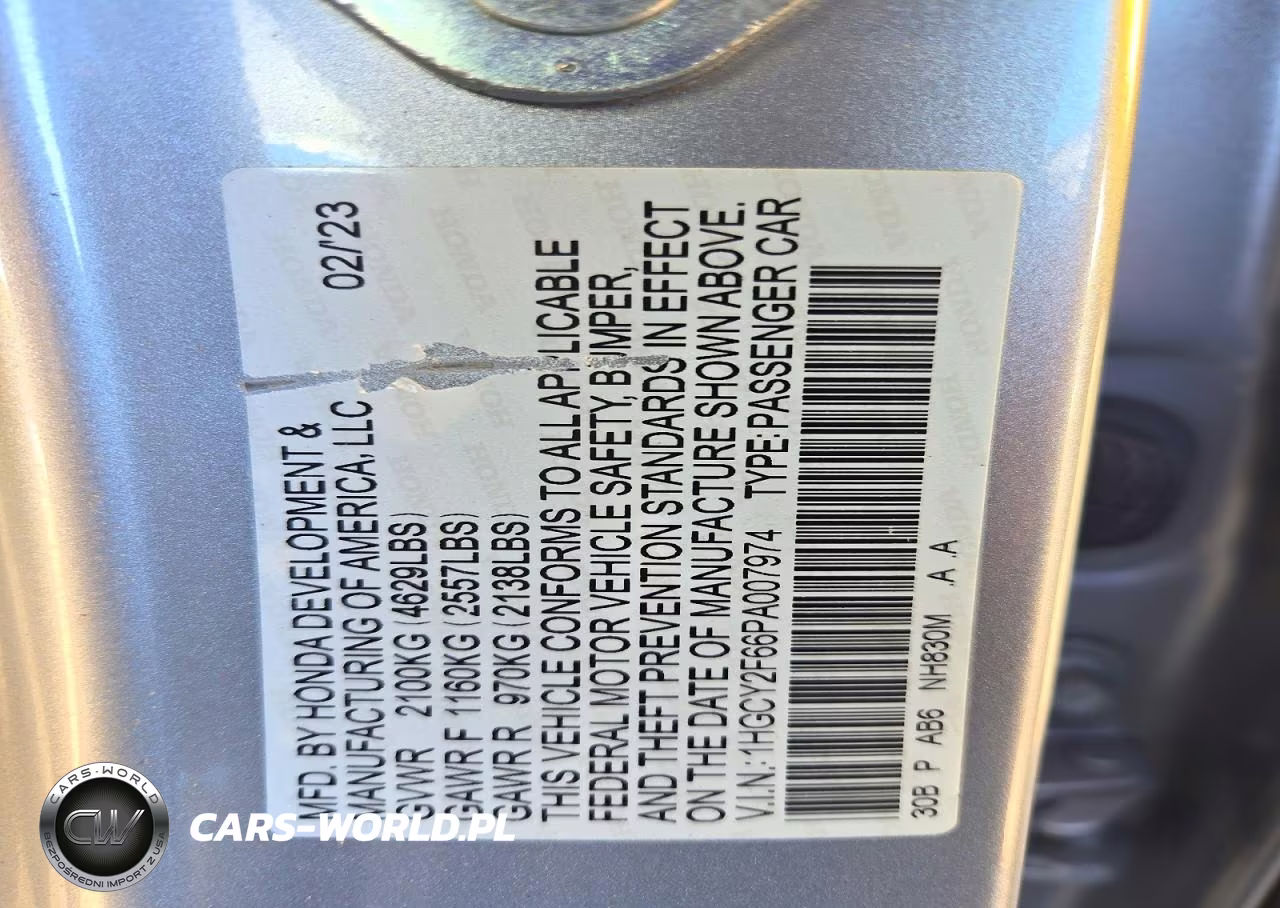 2023 Honda Accord Hybrid Exl VIN:1HGCY2F66PA007974 - 12