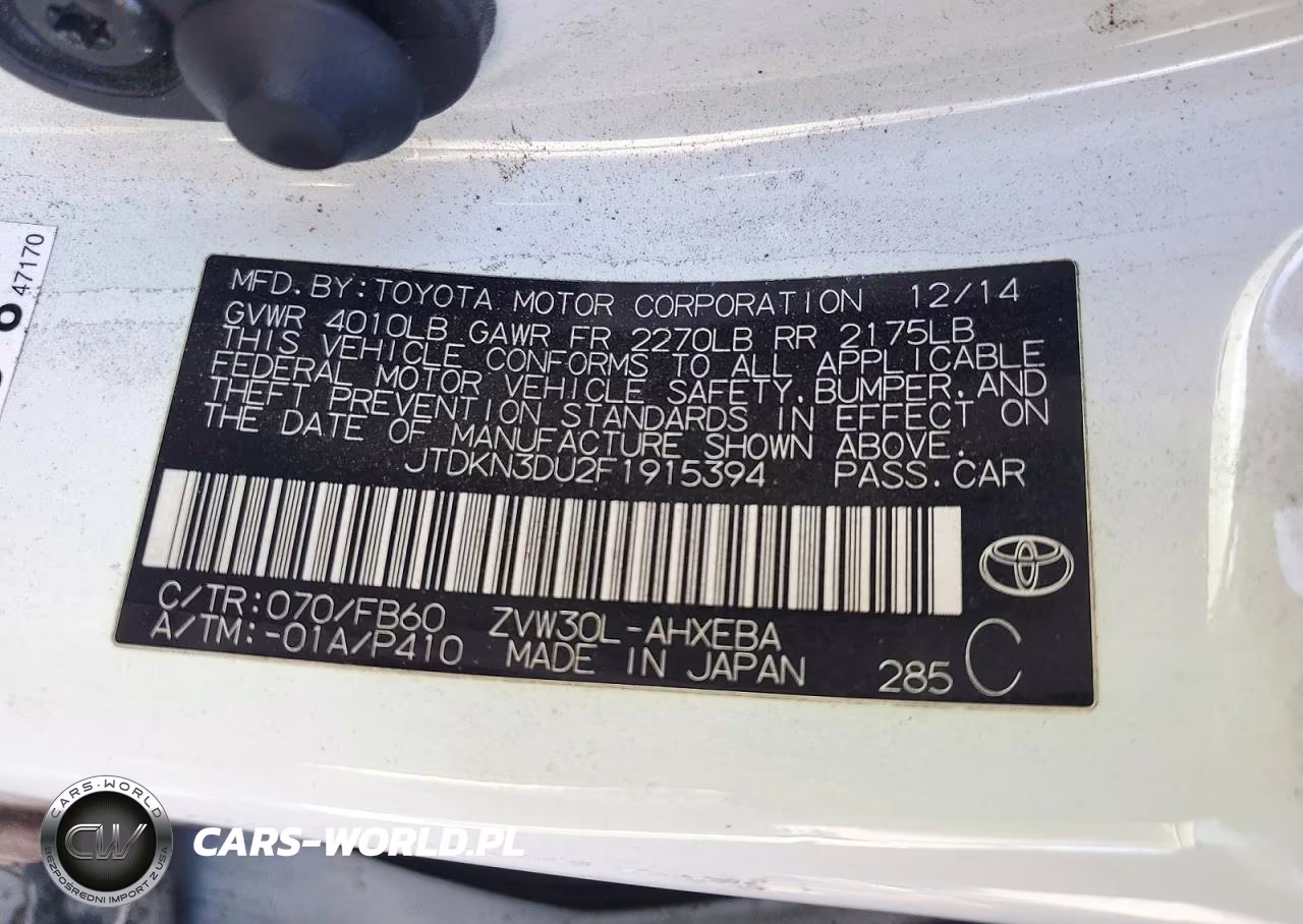 2015 Toyota Prius Two VIN:JTDKN3DU2F1915394 - 12