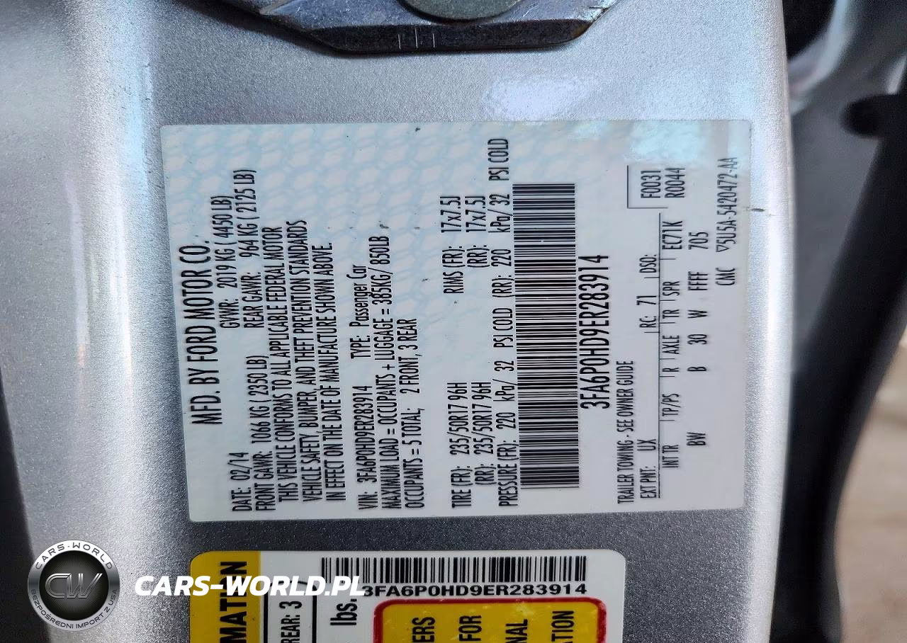 2014 Ford Fusion Se VIN:3FA6P0HD9ER283914 - 12