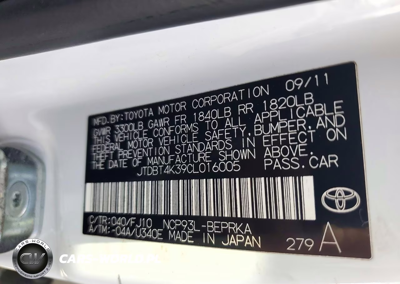 2012 Toyota Yaris Fleet VIN:JTDBT4K39CL016005 - 12