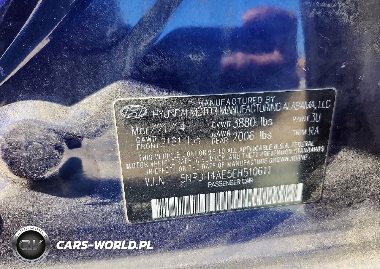 2014 Hyundai Elantra Se VIN:5NPDH4AE5EH510611 - 12