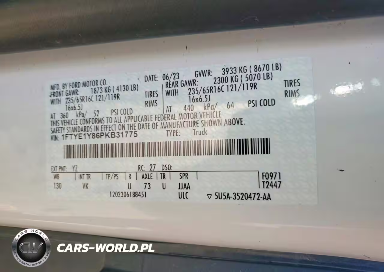 2023 Ford Transit T-150 VIN:1FTYE1Y86PKB31775 - 13