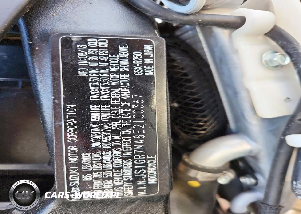 2014 Suzuki Gsx-R750 VIN:JS1GR7MA8E2100367 - 8