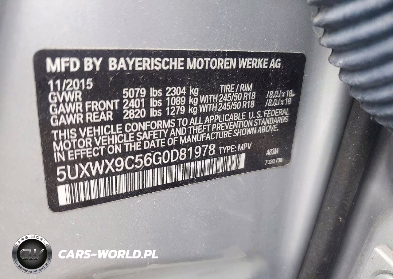 2016 BMW X3 xDrive28I VIN:5UXWX9C56G0D81978 - 13