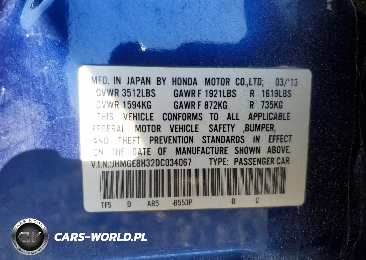 2013 Honda Fit VIN:JHMGE8H32DC034067 - 12