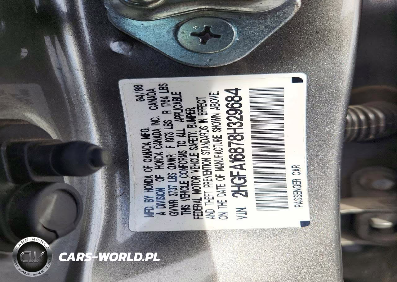 2008 Honda Civic Ex VIN:2HGFA16878H329684 - 12