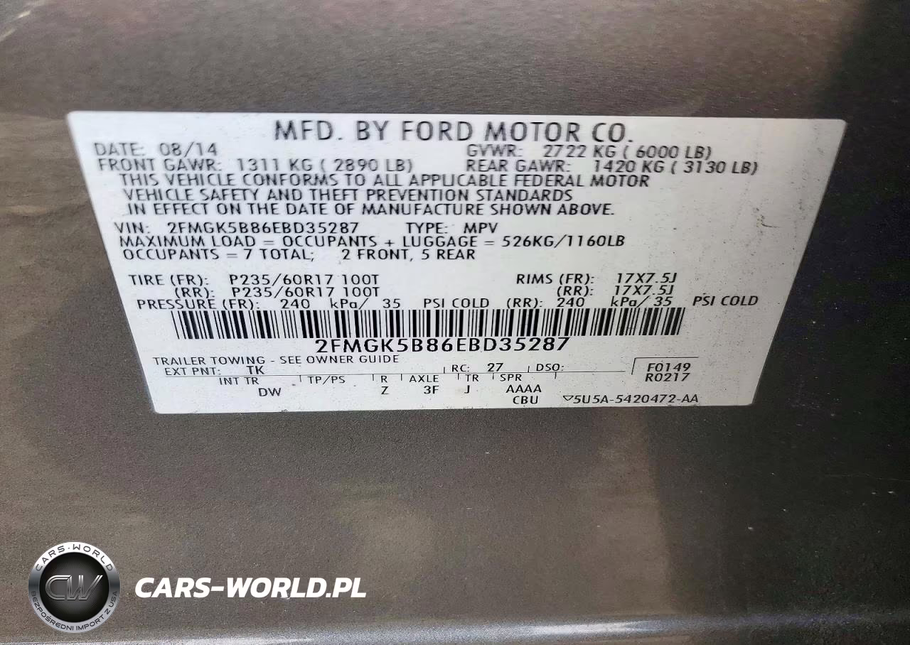 2014 Ford Flex Se VIN:2FMGK5B86EBD35287 - 14