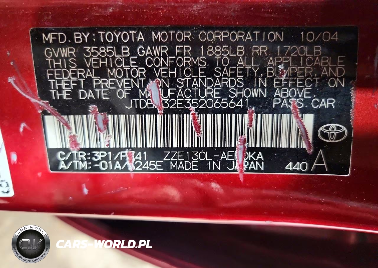 2005 Toyota Corolla Ce VIN:JTDBR32E352065641 - 12
