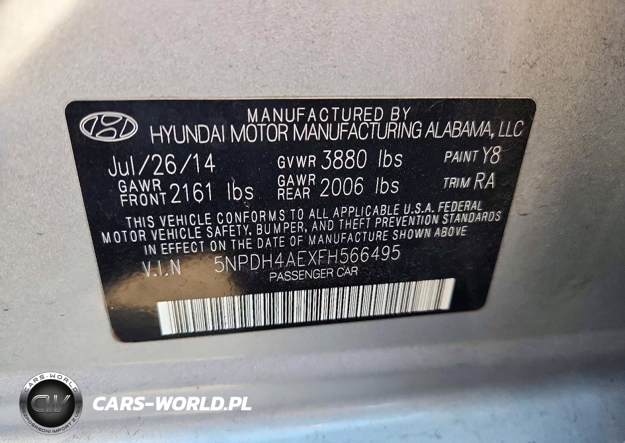 2015 Hyundai Elantra Se VIN:5NPDH4AEXFH566495 - 12