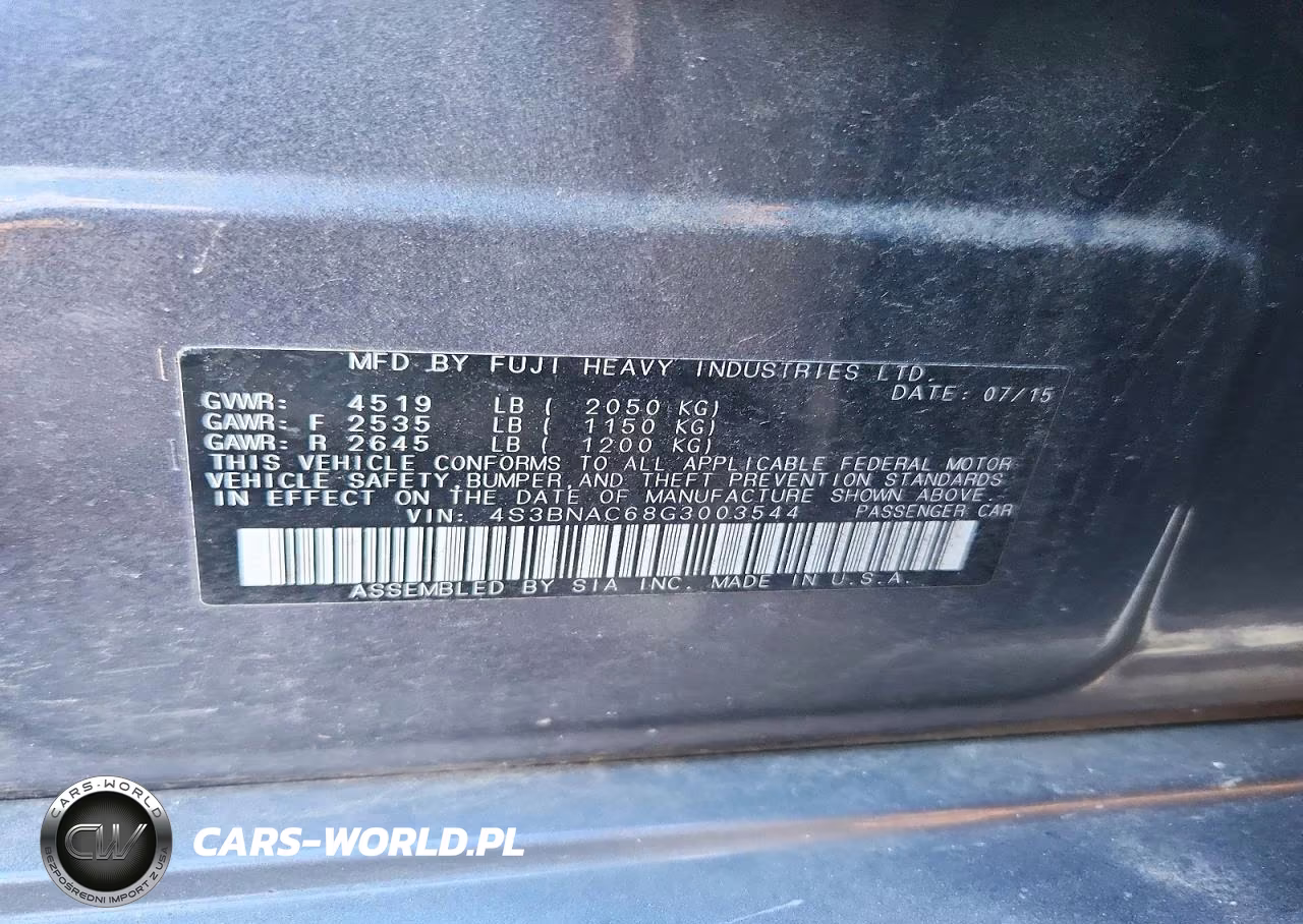 2016 Subaru Legacy 2.5I Premium VIN:4S3BNAC68G3003544 - 12