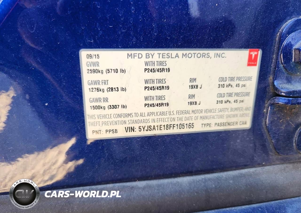 2015 Tesla Model S VIN:5YJSA1E18FF105165 - 12