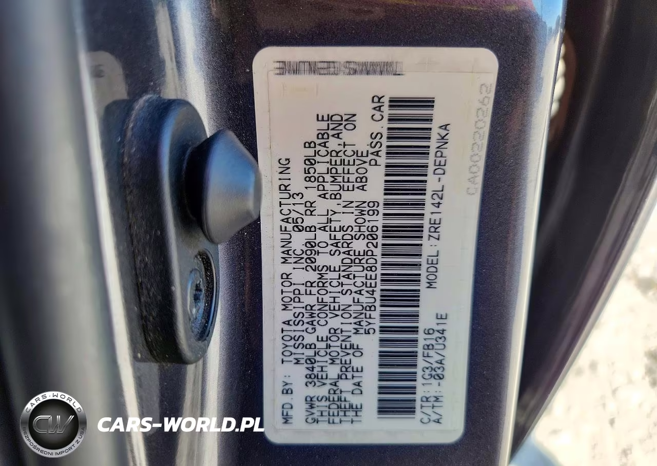 2013 Toyota Corolla Le VIN:5YFBU4EE8DP206199 - 12