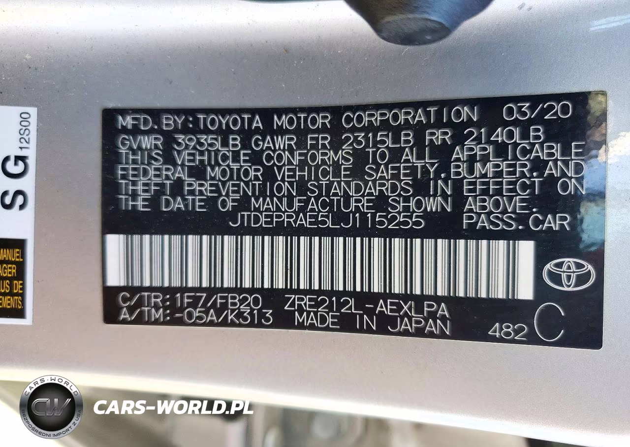 2020 Toyota Corolla Le VIN:JTDEPRAE5LJ115255 - 12