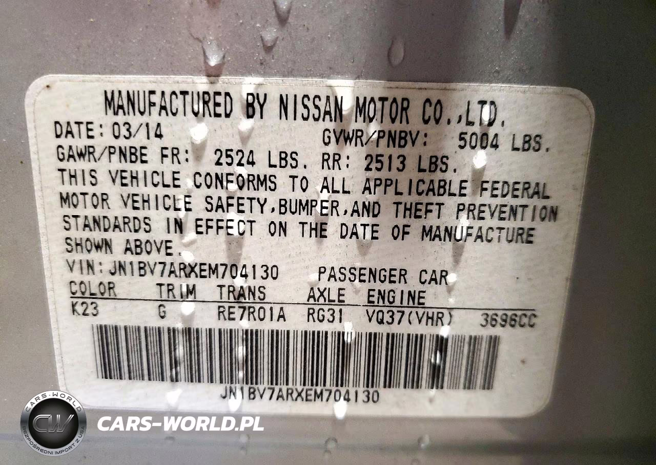 2014 Infiniti Q50 Base VIN:JN1BV7ARXEM704130 - 13