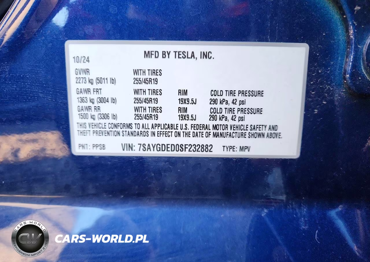 2025 Tesla Model Y VIN:7SAYGDED0SF232882 - 12