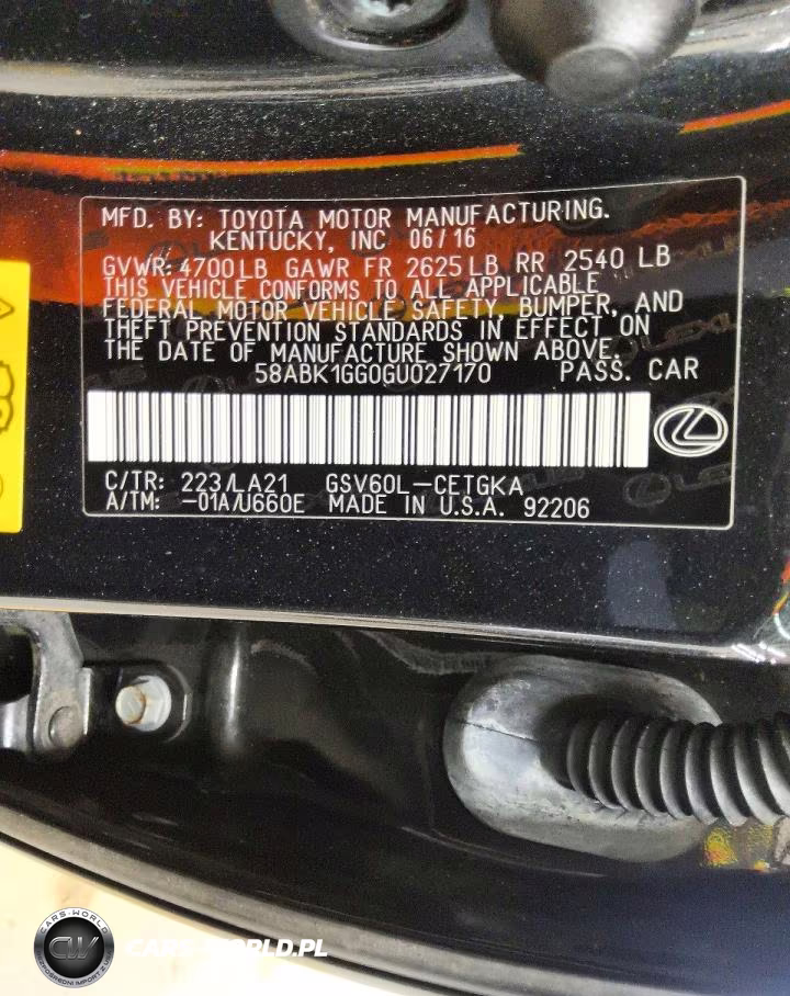 2016 Lexus Es 350 VIN:58ABK1GG0GU027170 - 12