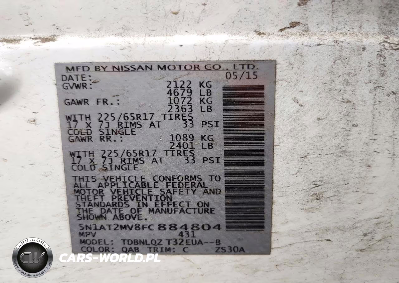 2015 Nissan Rogue Sv VIN:5N1AT2MV8FC884804 - 14