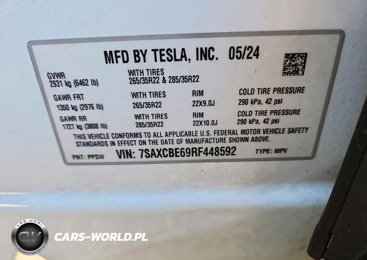 2024 Tesla Model X Plaid Tri Motor All-Wheel Drive VIN:7SAXCBE69RF448592 - 12