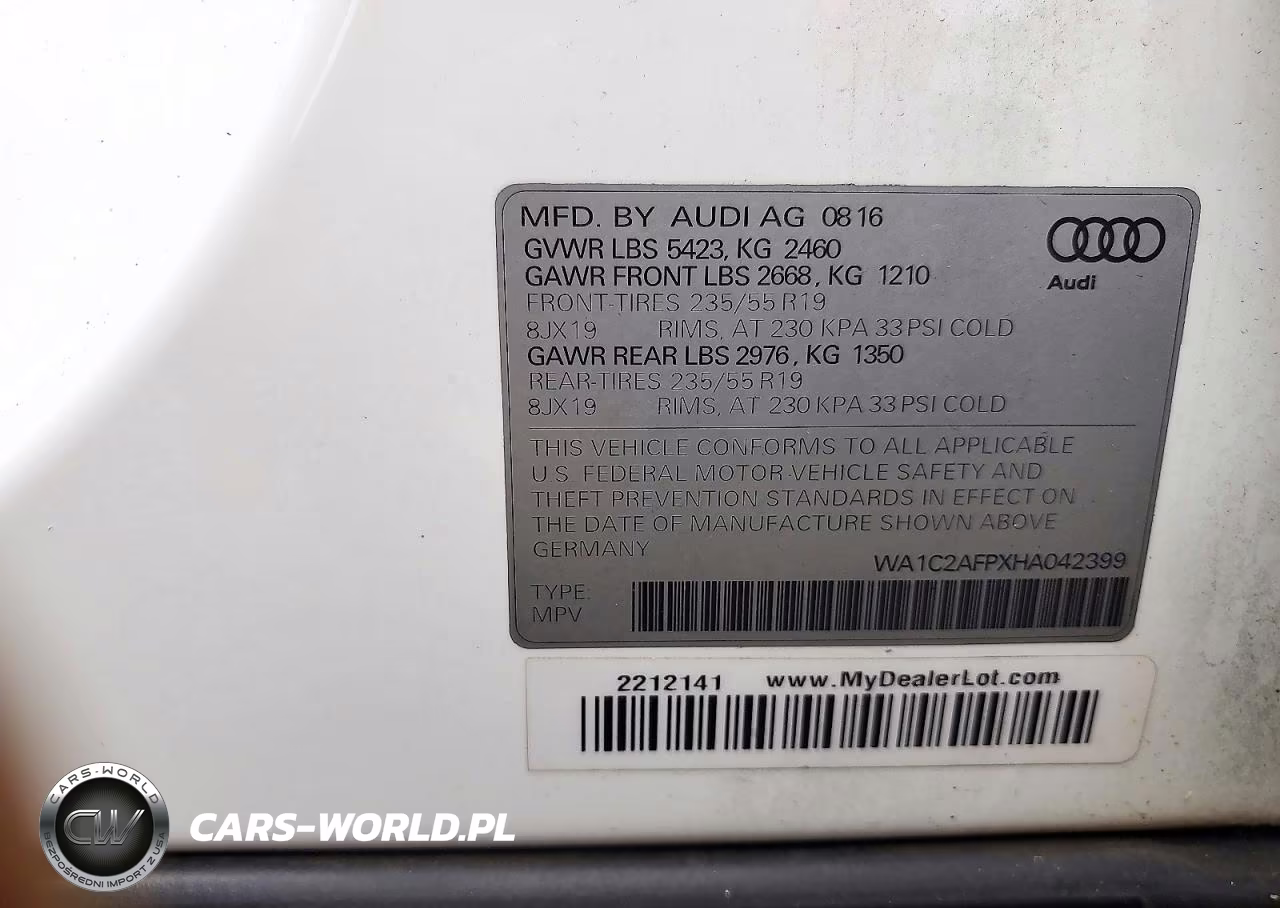 2017 Audi Q5 Premium VIN:WA1C2AFPXHA042399 - 14
