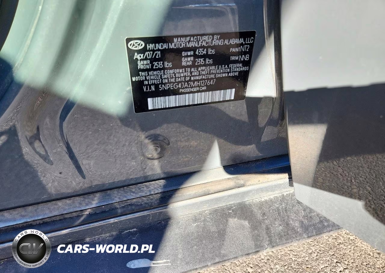2021 Hyundai Sonata Se VIN:5NPEG4JA2MH127647 - 12
