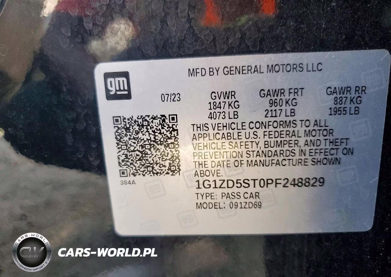 2023 Chevrolet Malibu Lt VIN:1G1ZD5ST0PF248829 - 12