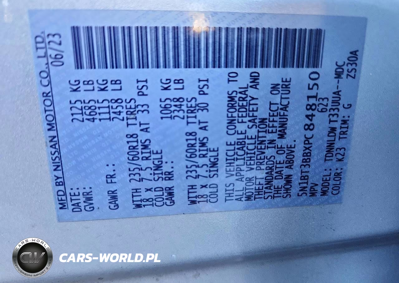2023 Nissan Rogue Sv VIN:5N1BT3BBXPC848150 - 13