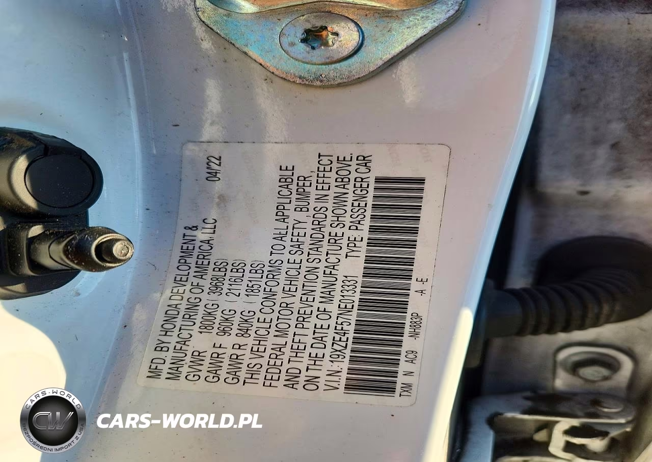 2022 Honda Insight Ex VIN:19XZE4F57NE013331 - 13