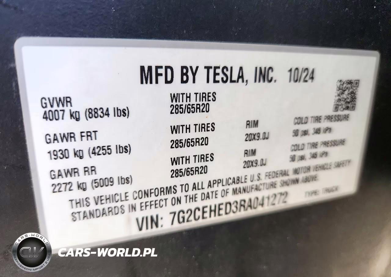 2024 Tesla Cybertruck VIN:7G2CEHED3RA041272 - 12