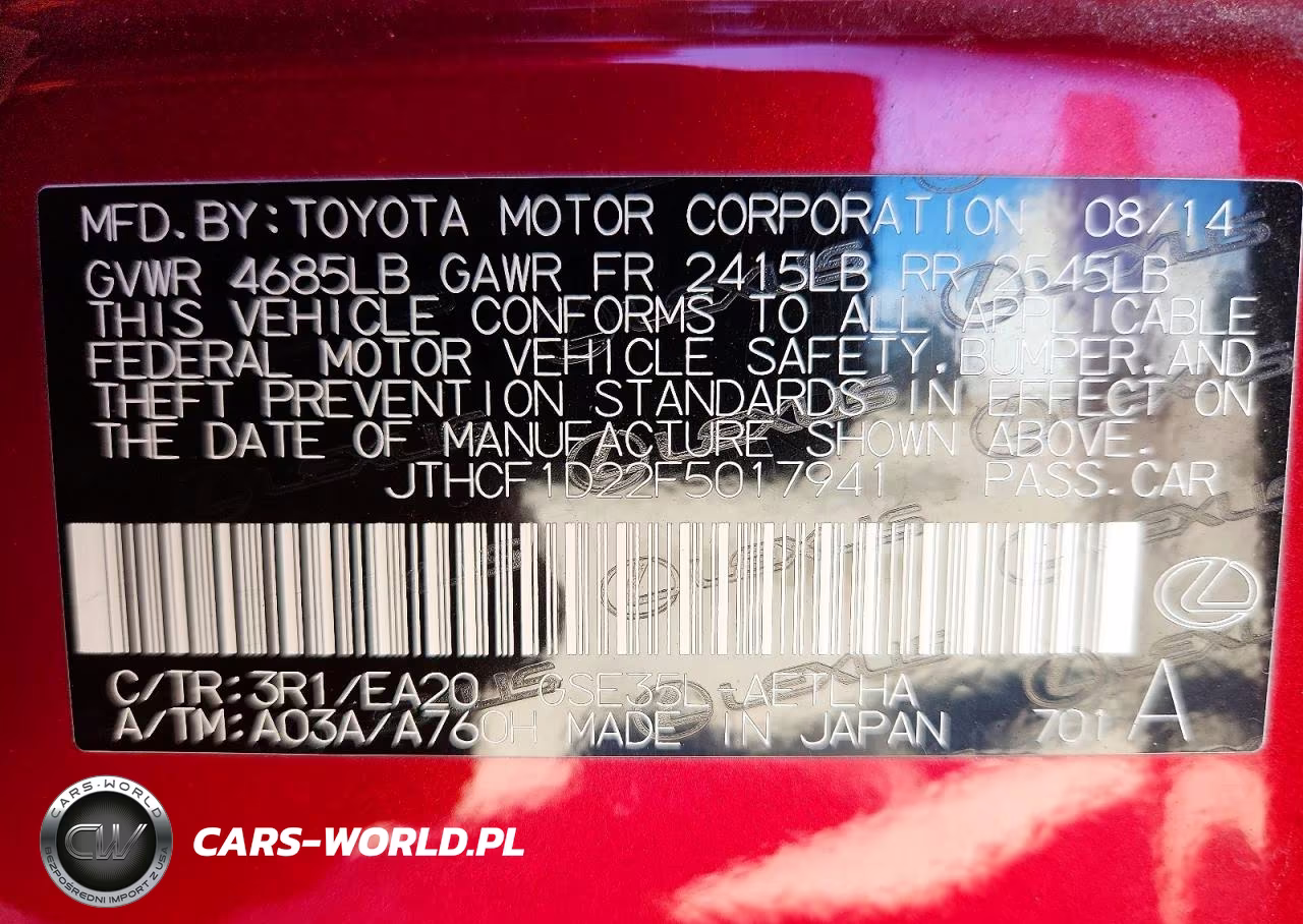 2015 Lexus Is 250 VIN:JTHCF1D22F5017941 - 12
