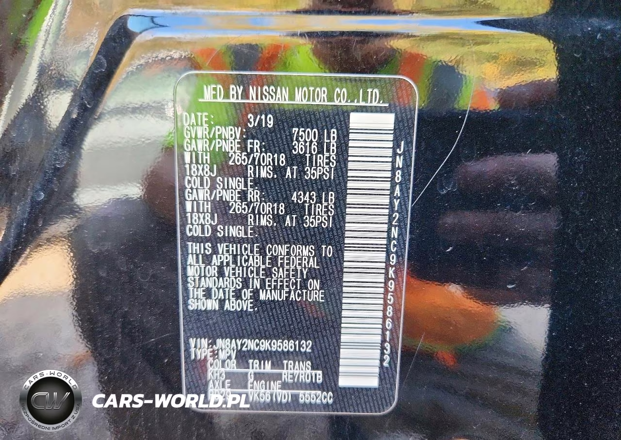 2019 Nissan Armada Sv VIN:JN8AY2NC9K9586132 - 13
