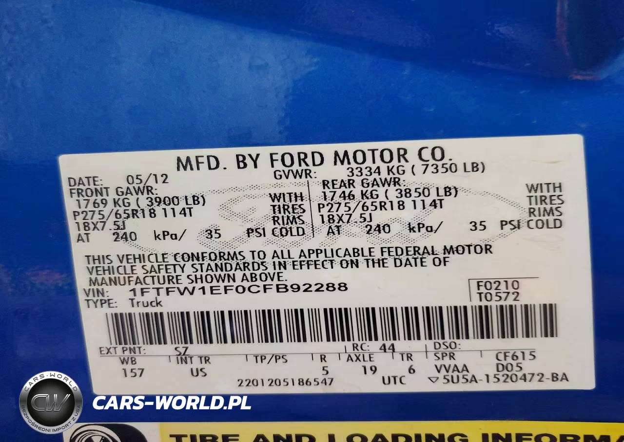2012 Ford F150 Supercrew VIN:1FTFW1EF0CFB92288 - 12
