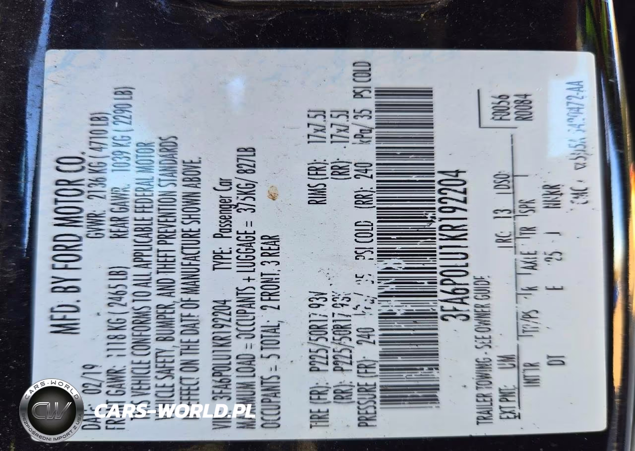 2019 Ford Fusion Se VIN:3FA6P0LU1KR192204 - 13