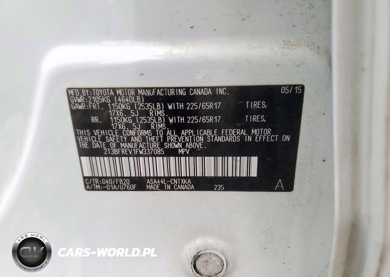 2015 Toyota Rav4 Le VIN:2T3BFREV1FW337085 - 13