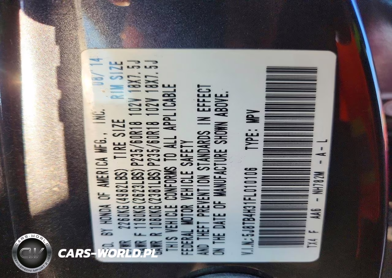 2015 Acura Rdx VIN:5J8TB4H31FL010106 - 12