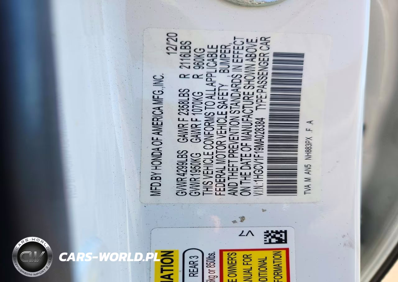 2021 Honda Accord Lx VIN:1HGCV1F19MA028384 - 12