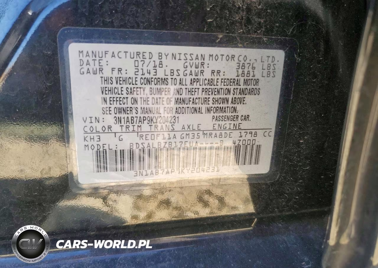 2019 Nissan Sentra S VIN:3N1AB7AP9KY204231 - 13