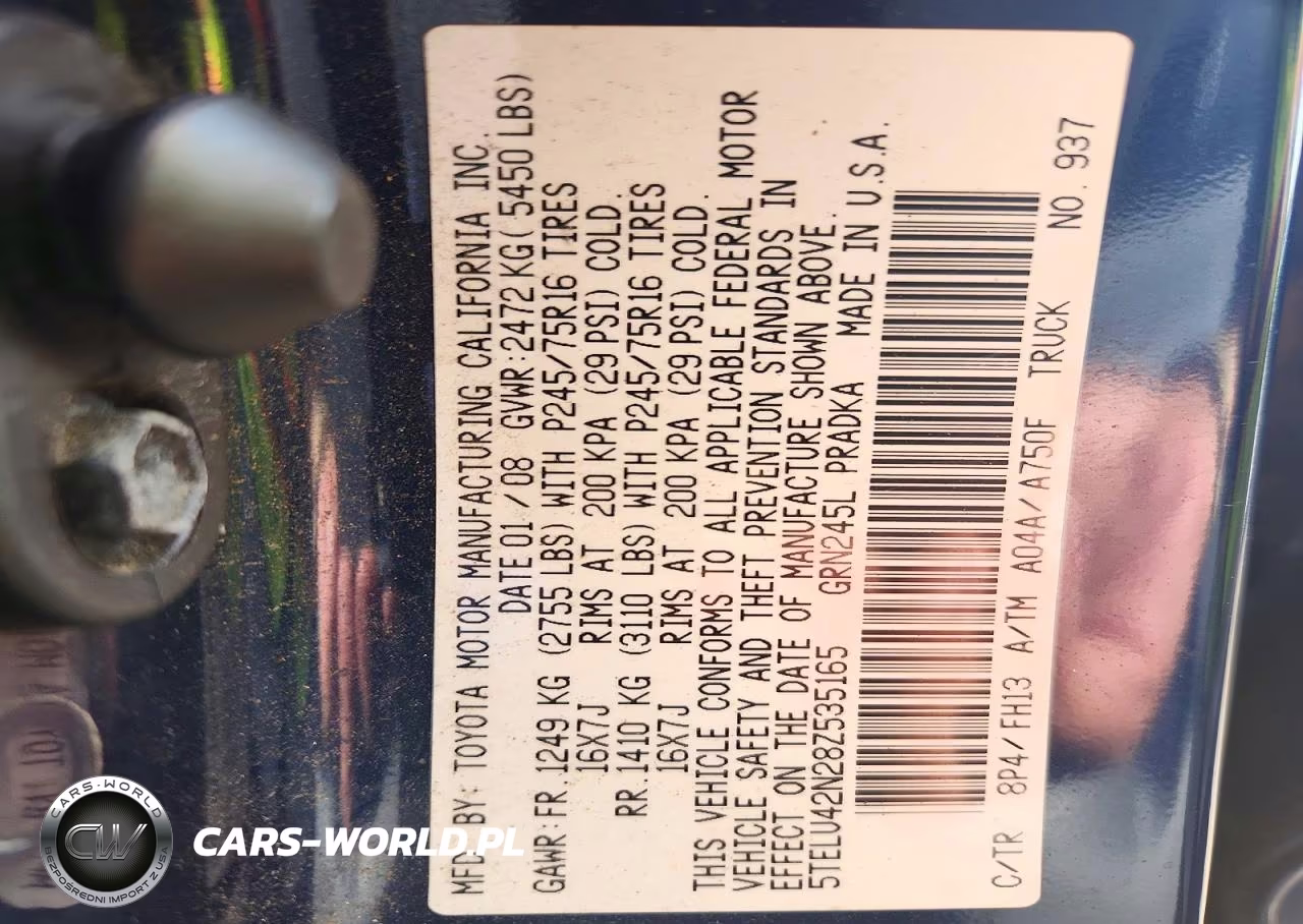 2008 Toyota Tacoma V6 VIN:5TELU42N28Z535165 - 12